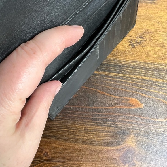 Coach Black Pebbled Leather Long Flap Card‎ Wallet Everyday Minimalist Classic - Picture 15 of 16